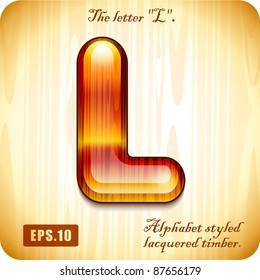  3d Joyful Decorative lacquer The letter "L" alphabet styled expensive wood. Eps 10.
The rest of uppercase and lowercase letters and numbers of the alphabet in my portfolio.