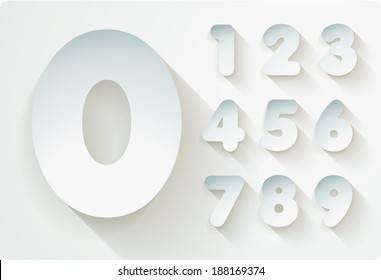 3d Joyful set of cut paper vector numbers, from 1 to 0. Eps 10. The rest of uppercase and lowercase letters, symbols and numbers of the alphabet in my portfolio.