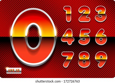 3d Joyful set of glossy vector numbers, from 1 to 9. Eps 10.