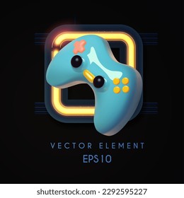 3D joystick gamepad. game console or game controller. Computer gaming. Game icon