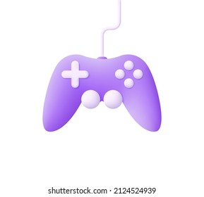 3d Joystick isolated on white background. Game controller vector icon. Technology and entertainment. Game concept. Trendy and modern vector in 3d style.