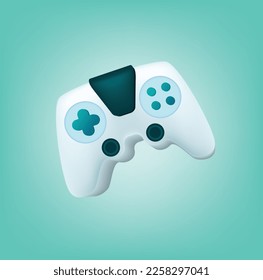 3d joystick vector design icon object, console gaming flat style, play button gamepad illustration controller device