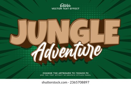 3d jungle adventure editable text effect style