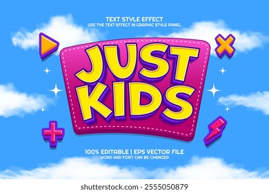 3d Just Kids Cartoon Editable Text Effect