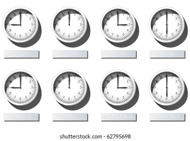 3d Karlsson Wall Clock Time Zone