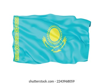 3d Kazakhstan flag national sign symbol