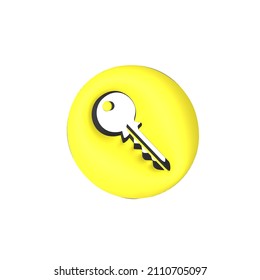 3d key icon design illustration