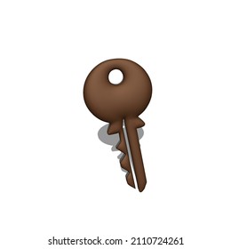 3d key icon design illustration