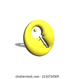 3d key icon design illustration