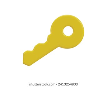 3d key icon vector illustration