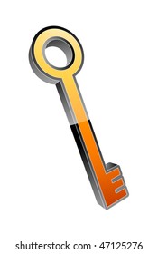 3d key icon vector illustration