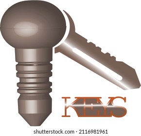3d key shape logo art