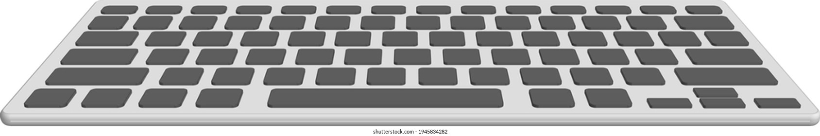 3D Keyboard perspective vector editable (white)