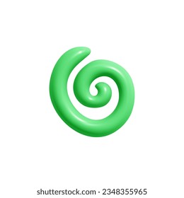 3d kid doodle design element. Line squiggle icon. Cartoon abstract illustration