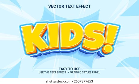 3d kids editable text effect