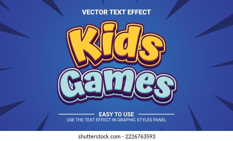 3d kids games editable text effect