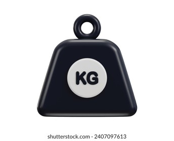 3d kilogram weight icon. metal old kg weight sign. metal weight kilogram heavy icon