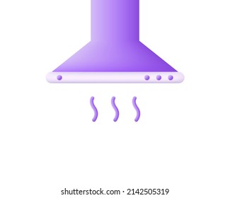 3D Kitchen range hoods isolated on white background. Domestic equipment. Kitchen concept. Can be used for many purposes. Trendy and modern vector in 3d style.