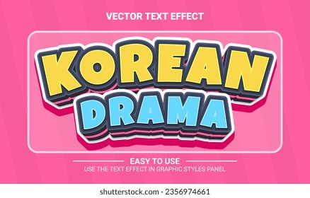 3d korean drama editable text effect