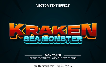 3d kraken monster editable text effect