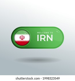 3D Label and Location Pointer Flag Nation of Iran with Glossy Reflection