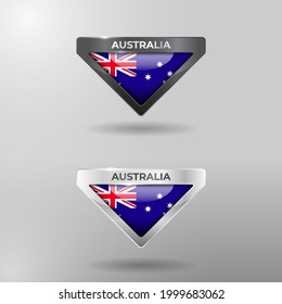 3D Label, Tag and Location Pointer Flag Nation of Australia with Glossy Reflection Effect
