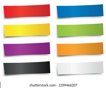 3D labels stickers of different colors, to note important messages and highlight words or titles.