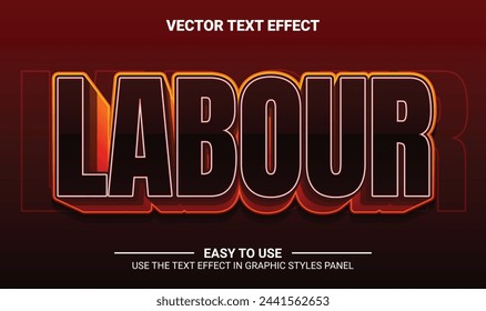 3d labour editable text effect