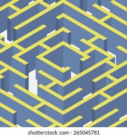 3D labyrinth Isometric flat style vector illustration EPS10