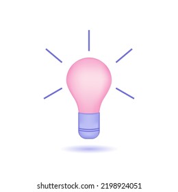 3d lamp icon. light bulb icon. Idea, solution, business, strategy concept. team processes brainstorming on idea development
