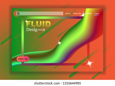 3D landing fluid geometric flow background. Shape illustration vector eps 10 - isolated trendy colorful modern liquid design project page sign
