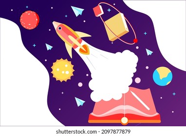 3d landing page design template for back to school, course, class, education in galaxy space imagination. Modern vector illustration concept for poster, banner, promotion, sale website and mobile app.