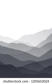 3D landscape Abstract Background. Gradient Vector Illustration. Landscape with Mountain Peaks
