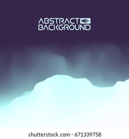 3D landscape Abstract blue Background. Blue Gradient Vector Illustration.Computer Art Design Template. Landscape with Mountain Peaks