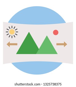 3D Landscape image, 3d picture flat icon design 
