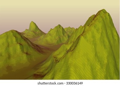 3d landscape. nature futuristic surface. fantastic background for art poster, desktop wallpaper, greetings card, calendar or catalog cover.