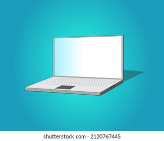 3D laptop icon vector illustration 