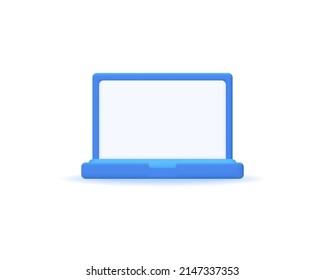 3d laptop realistic icon vector concept. Trendy modern design illustration isolated