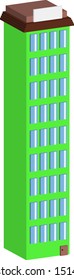 3d large house four windows