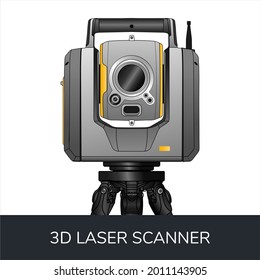 3D Laser Scanner Trimble SX10 Illustration With Tripod Color