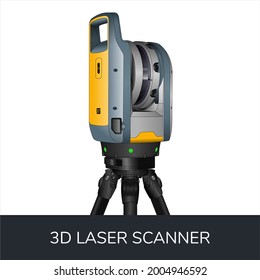 3D Laser Scanner Trimble X7 Illustration With Tripod Color