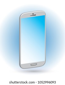 3D latest technology smartphone in blue background vector graphics