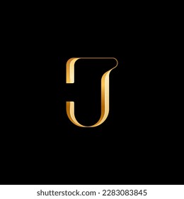 3d Latin letter J serif alphabet, beautiful elegant golden font classic perfect for logotypes, wedding invitations, or fashion or perfume design, brand etc, vector illustration 10EPS