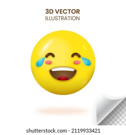 Ilustración vectorial de la cara de risa 3D
