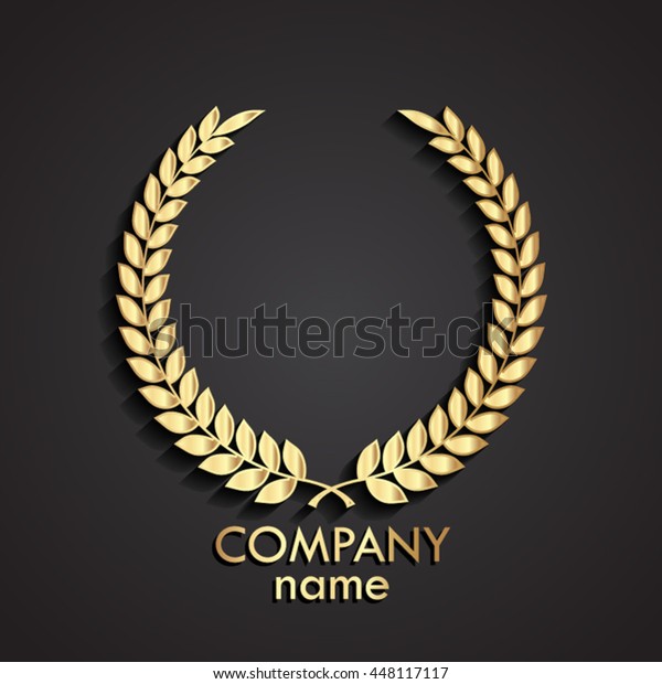 3d月桂冠金のロゴ ベクターイラスト のベクター画像素材 ロイヤリティフリー