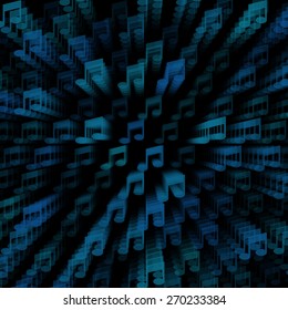 3d layered dark vector background with music note icon template. Abstract transparent background with perspective for poster, banner, web.