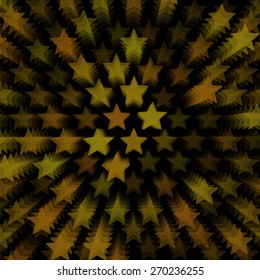 3d layered dark vector background with golden star icon template. Abstract transparent background with perspective for poster, banner, web.