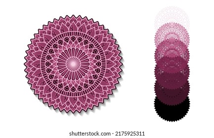 3d Layered Mandala. Mandala Multilayer Cut File, six layers. Multilayer elements for paper cutting or machine cutting. EPS 10  svg
