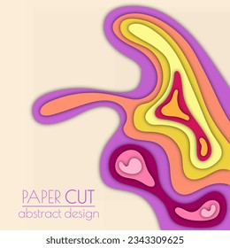 3d layout of the cover, banner, leaflet in the style of cut paper. Abstract smooth shapes create the effect of multi-layered elevation. Abstract background for creative design and creative idea