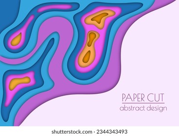 3d layout of the cover, banner, leaflet in the style of cut paper. Abstract smooth shapes create the effect of depth and space. Abstract background for creative design and creative idea
